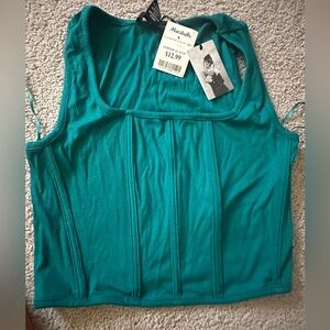 Teal half cami